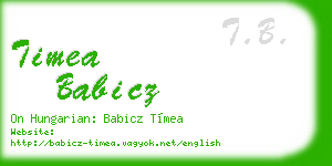 timea babicz business card