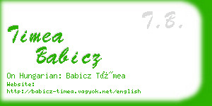 timea babicz business card